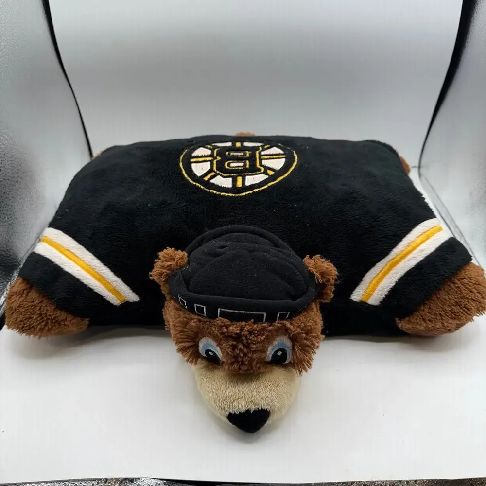 Boston Bruins Fan Merchandise Bundle-Youth Hoodie, Pillow Pet,Foam Puck Hat Lot⁠
